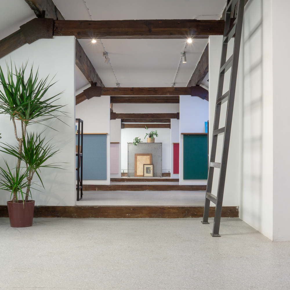 Upstairs desk spaces, Roof hatch and ladder.
