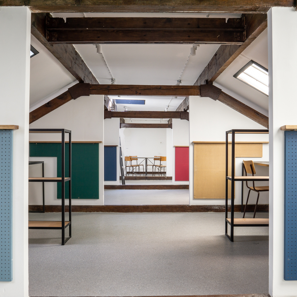 Upstairs desk spaces, Long view.
